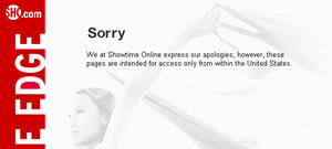 Screenshot of the Showtime US website as seen to those outside the US